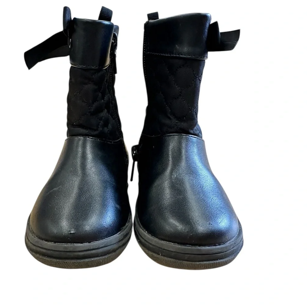 Joe Fresh Black Boots Toddler Size 4 Zip Up Faux Fur‎